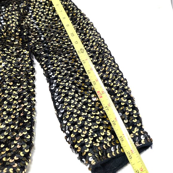 70s Sequin Crochet Cardigan Party Collectibles Size 10 Gold Silver Disco - Picture 15 of 16